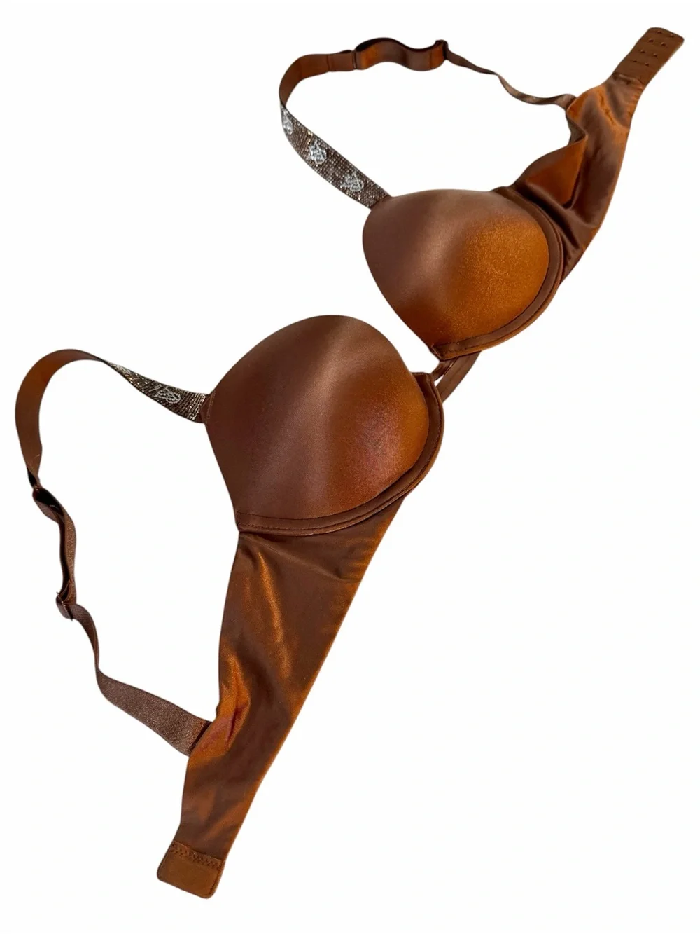Victoria's Secret Very Sexy Shine Strap Smooth Push-Up Bra Sz 32B Mocha Brown